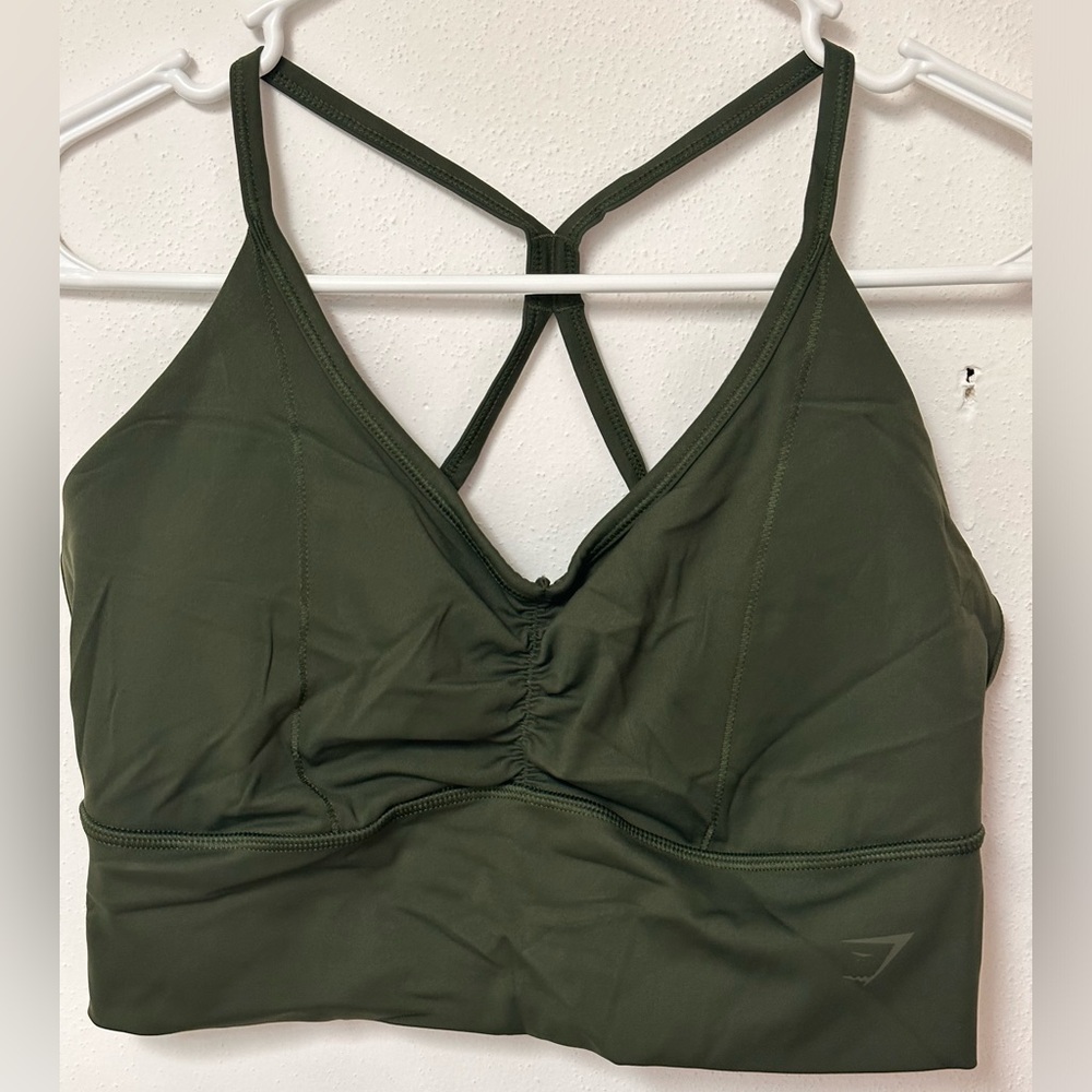 EUC Gymshark sports bra olive green